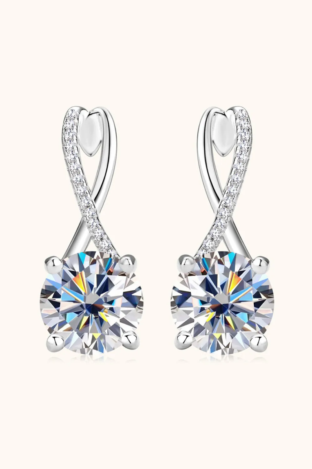 * APP EXCLUSIVE* 4 Carat Moissanite 925 Sterling Silver Earrings