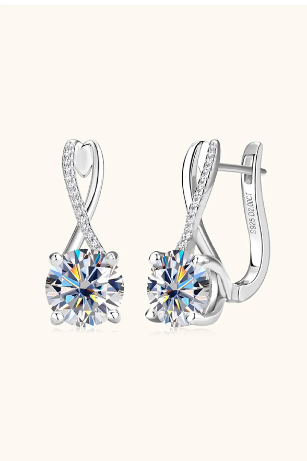 * APP EXCLUSIVE* 4 Carat Moissanite 925 Sterling Silver Earrings