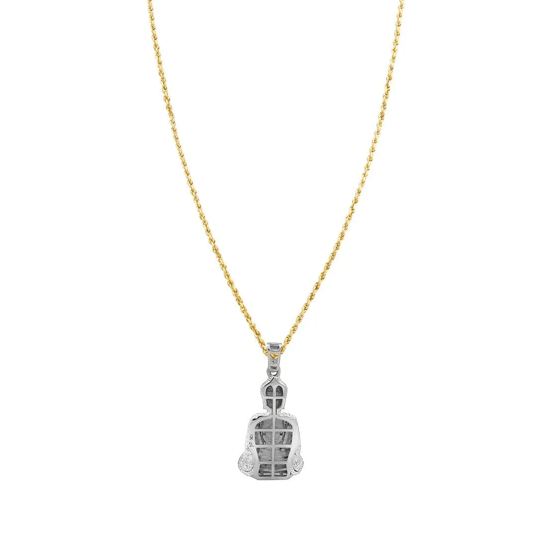10k Yellow Gold Detailed Diamond Buddha Pendant 0.81 Ctw