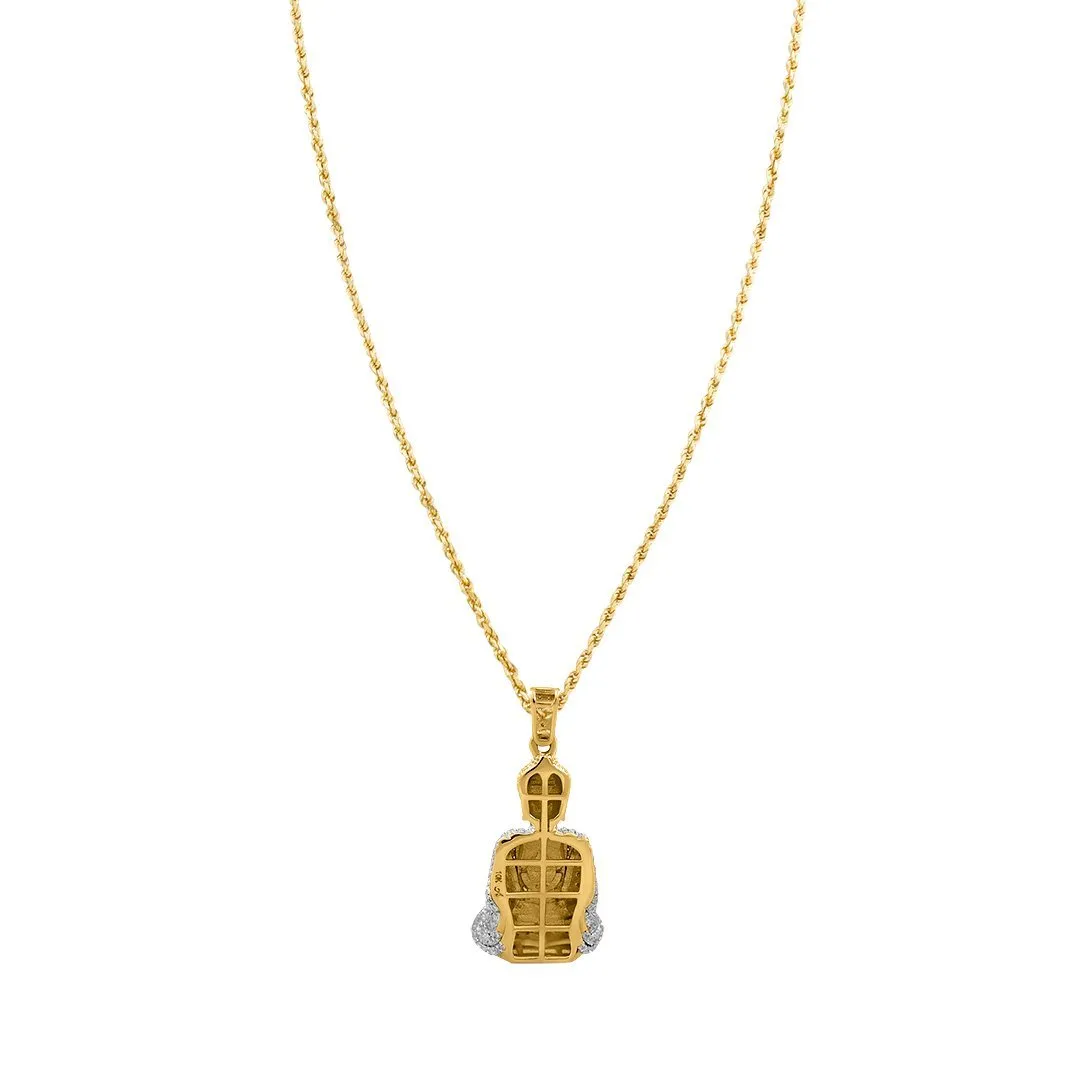 10k Yellow Gold Detailed Diamond Buddha Pendant 0.81 Ctw