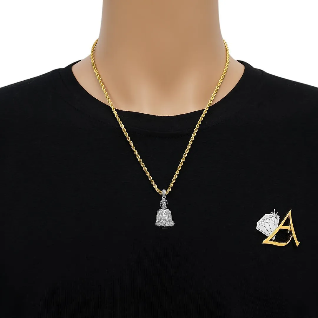 10k Yellow Gold Detailed Diamond Buddha Pendant 0.81 Ctw