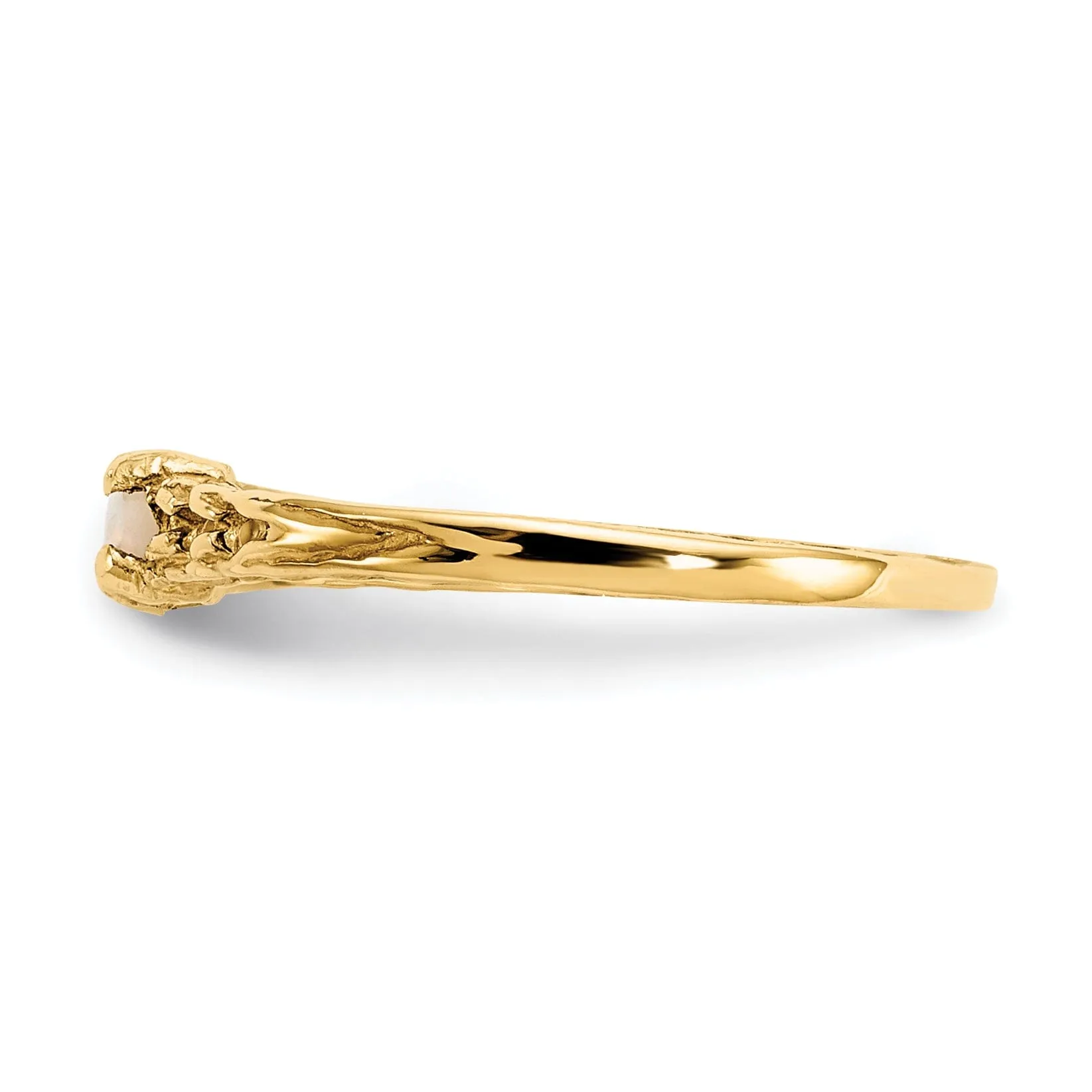14k Yellow Gold Opal Birthstone Baby Ring