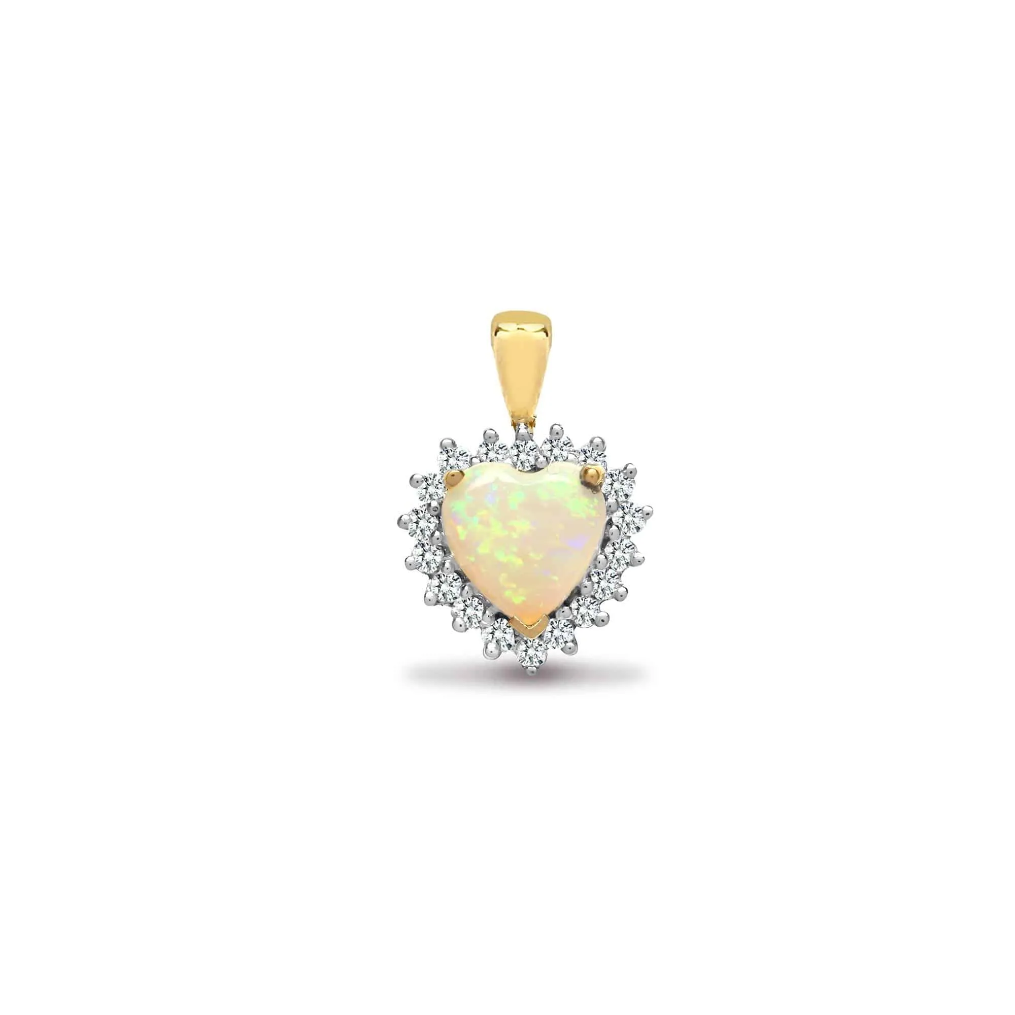 18ct White Gold Diamond And Opal Pendant
