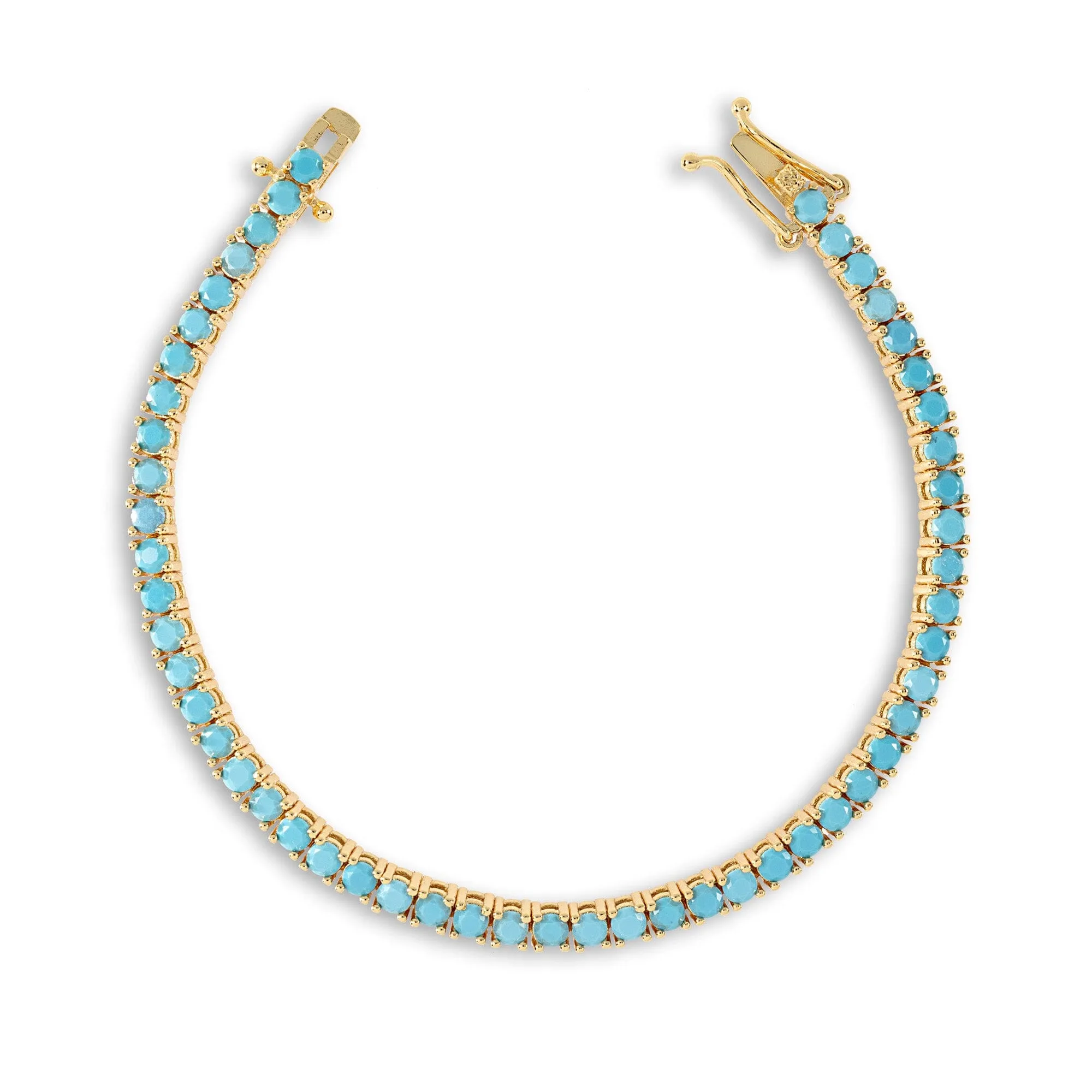 18k Gold Vermeil Turquoise Tennis Bracelet: The Kameron