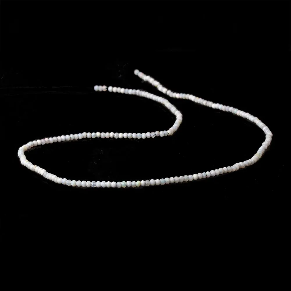 1.8mm Opaque Grey Australian Opal micro faceted rondelle beads 12.5 inch 220 pieces AA