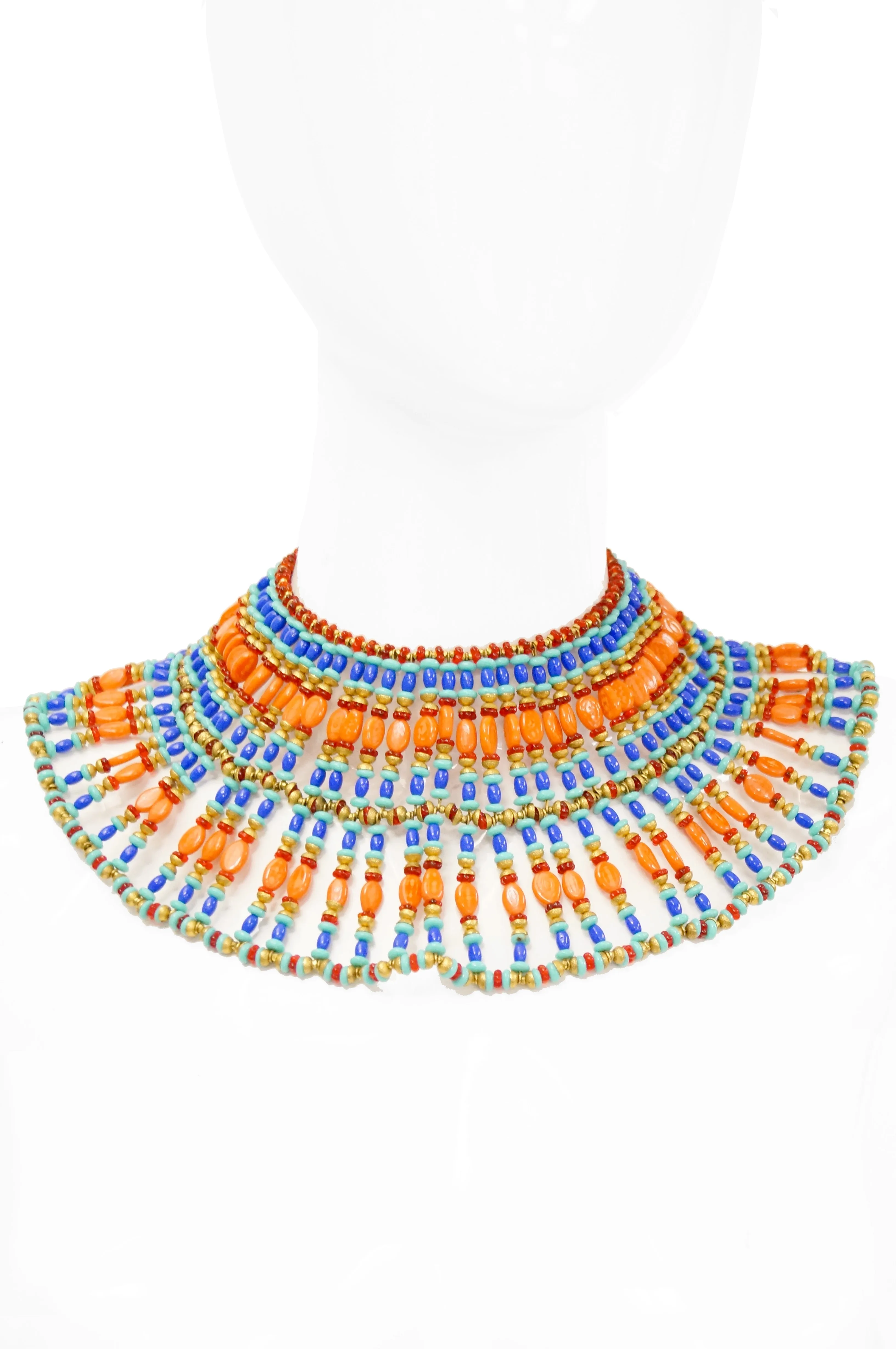 1970s Miriam Haskell Egyptian Revival Choker Necklace by Vrba NWT