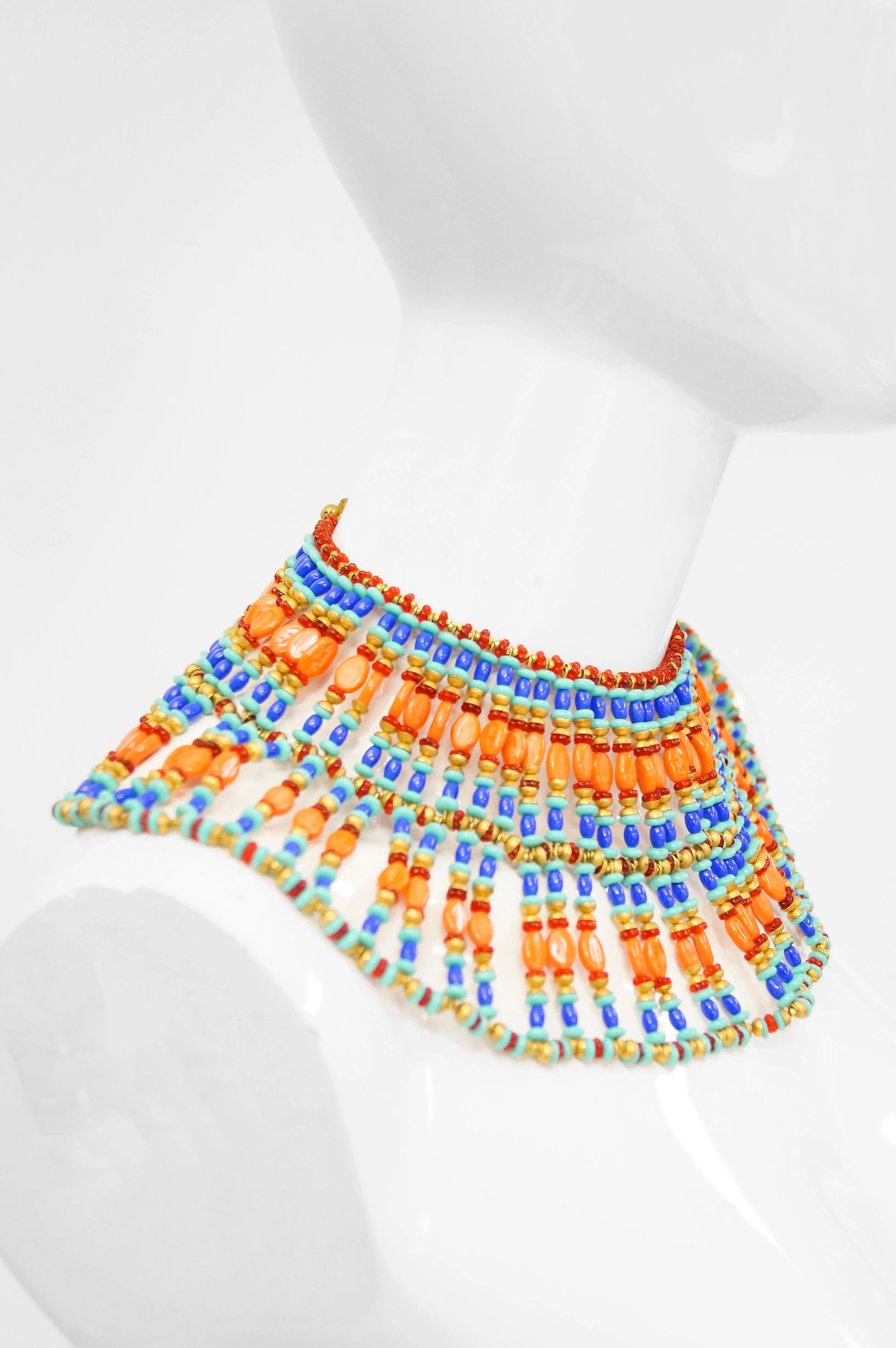 1970s Miriam Haskell Egyptian Revival Choker Necklace by Vrba NWT