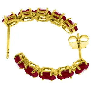 2.5 Carat 14K Solid Yellow Gold Earrings Natural Ruby