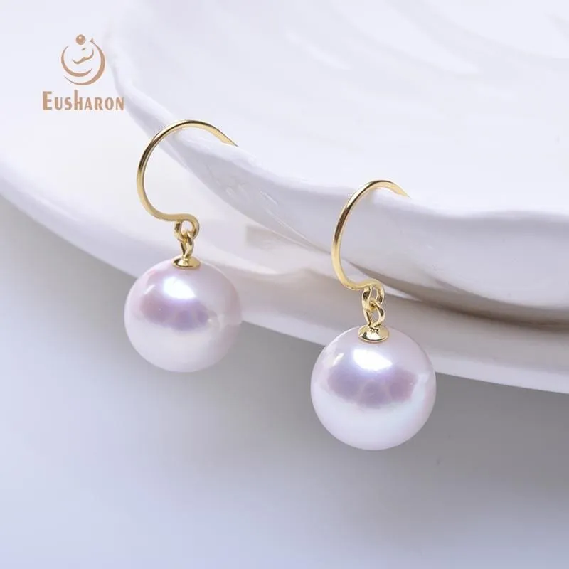 5 Pairs 9-13mm White Round Edison Pearl Hook Earrings