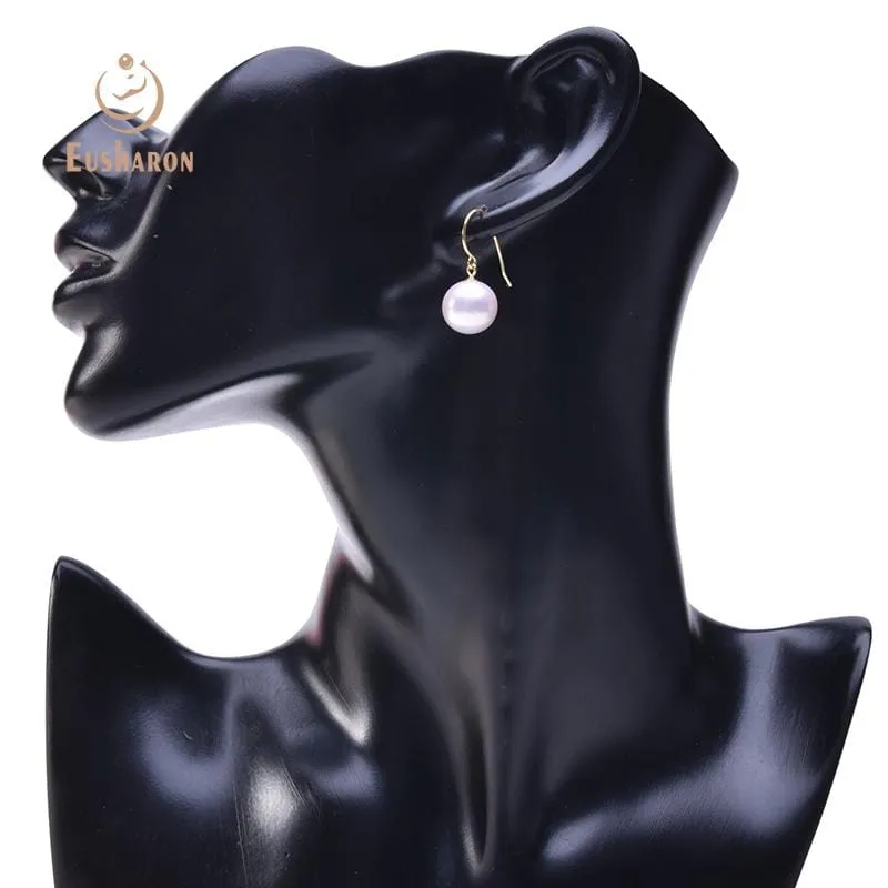 5 Pairs 9-13mm White Round Edison Pearl Hook Earrings