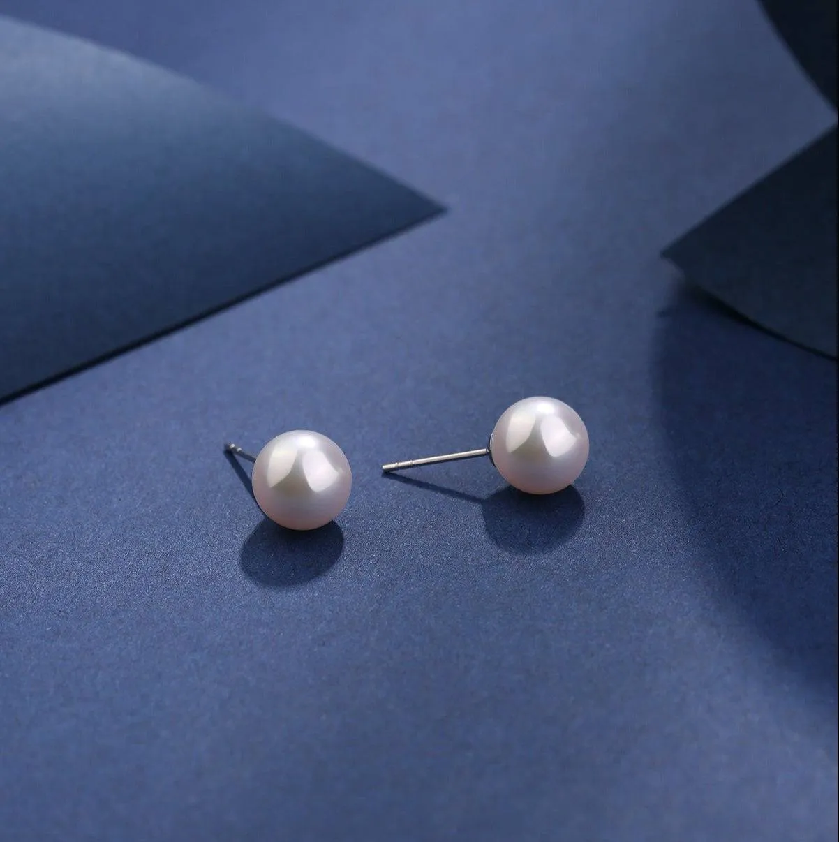 7-7.5mm Akoya Pearl Stud Earrings Sterling Silver