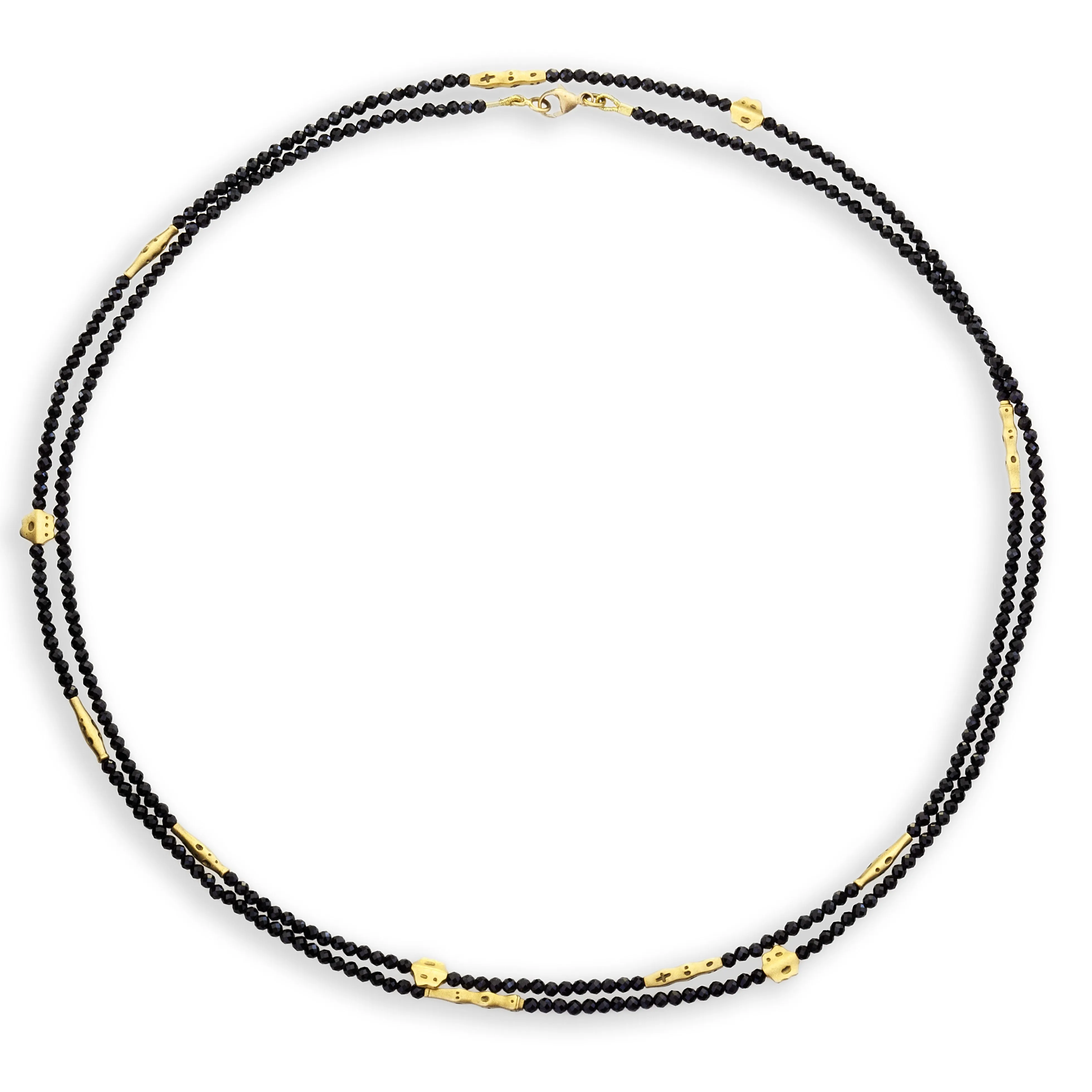 ALEX SEPKUS 18K YELLOW GOLD 38-INCH FLORA BLACK SPINEL BEADED NECKLACE