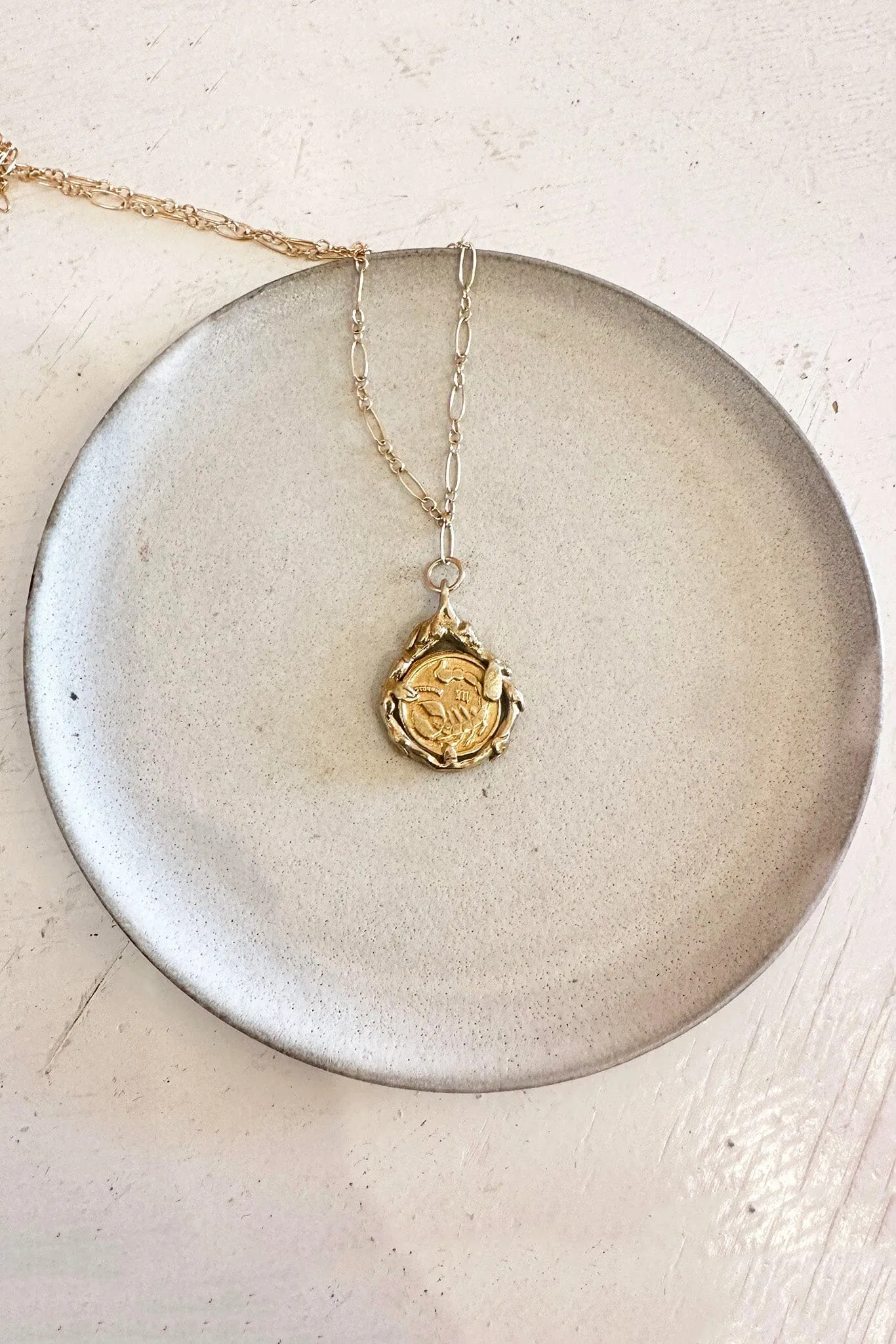 Alexis Laurel - Garden Tear Brass Charm Necklace