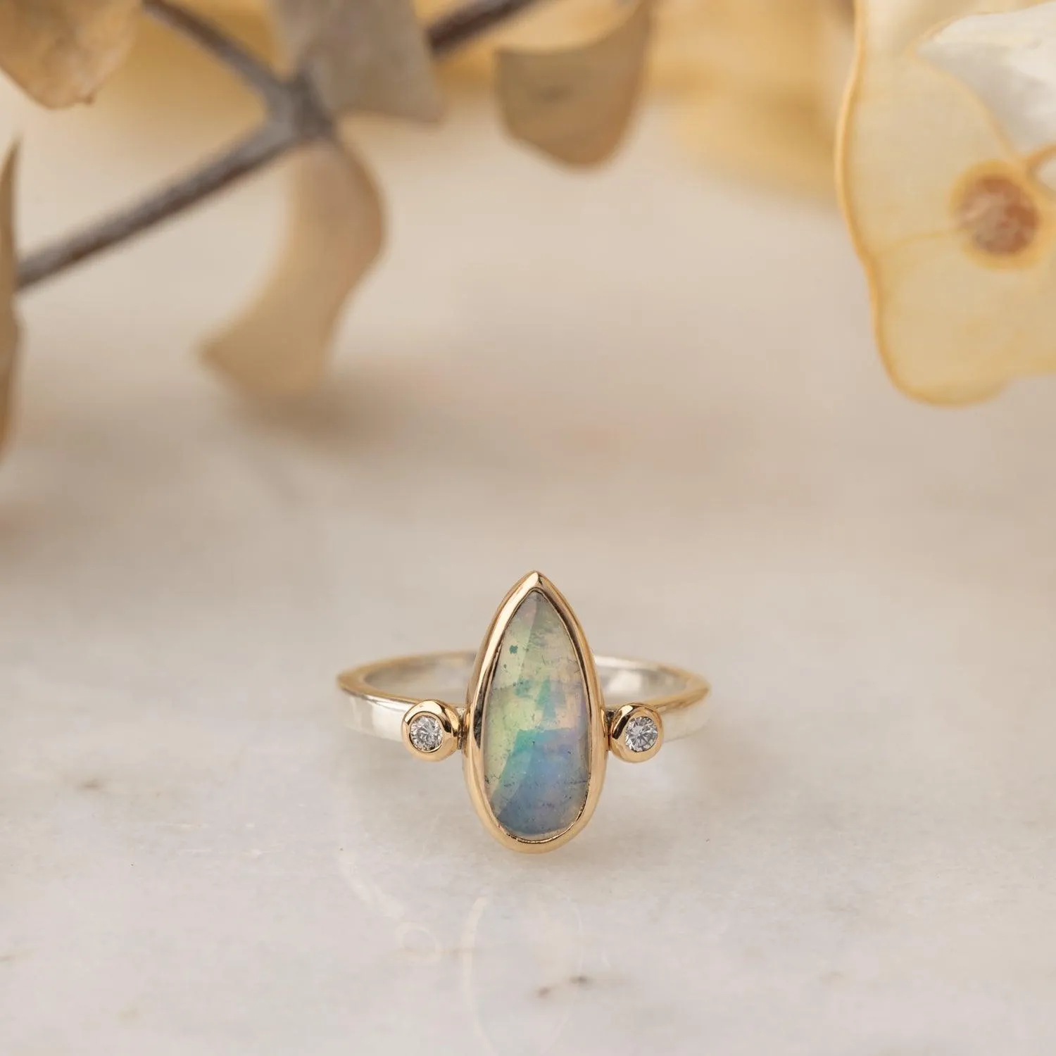 Amber - Welo Opal Ring