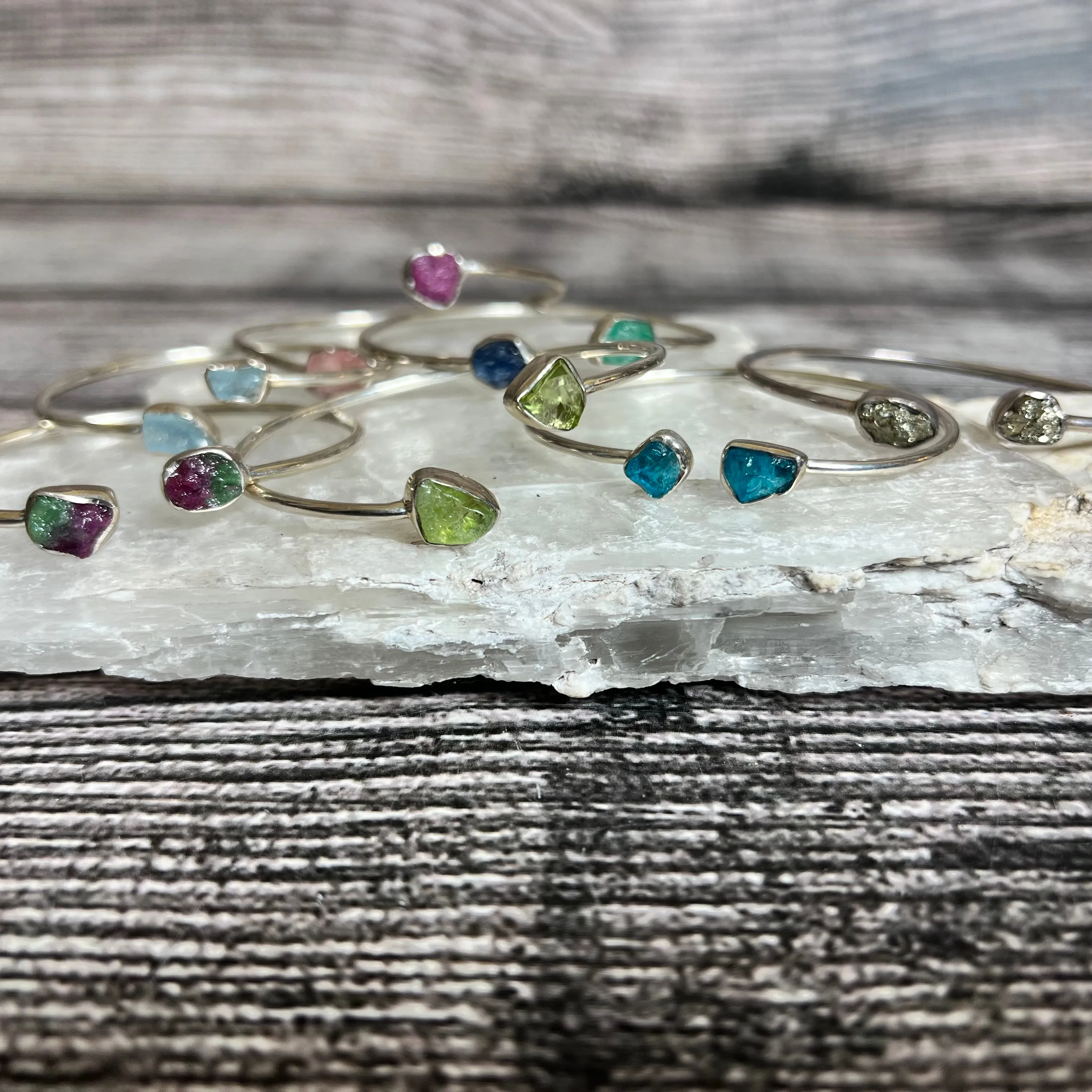 Amethyst - Flexible Sterling Silver Bracelet