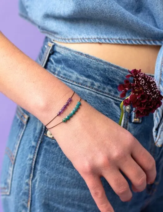 Amethyst Hummingbird Adjustable Bracelet for Fearless