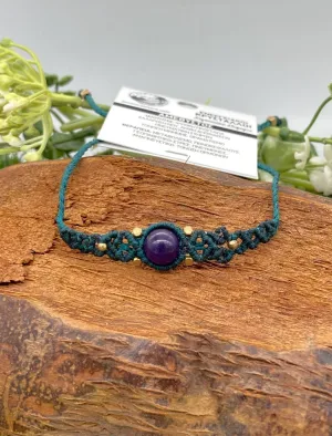 Amethyst Macrame Woven Bracelet