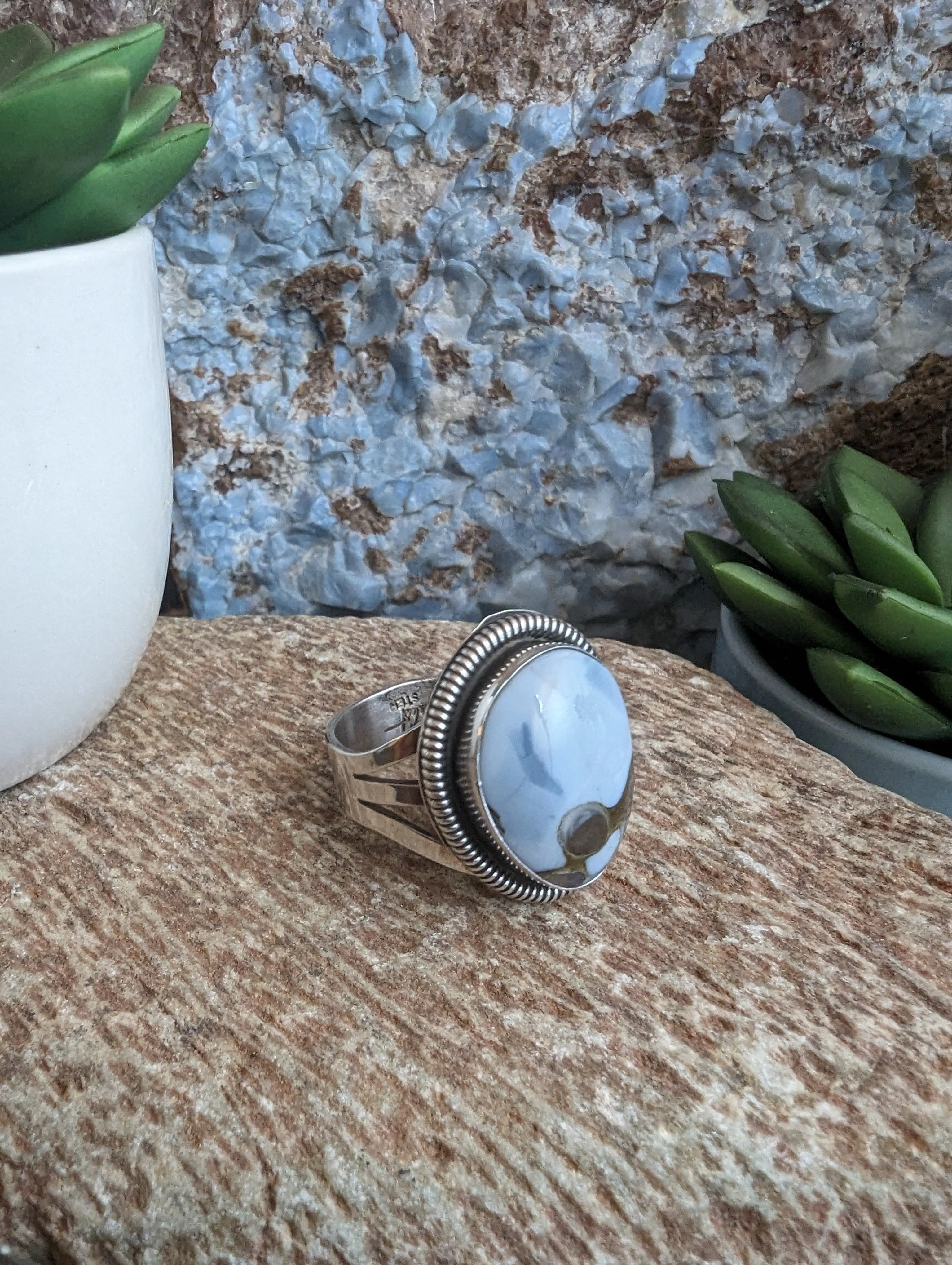 Arizona Blue Opal Oval Ring GJ-RNG-0056