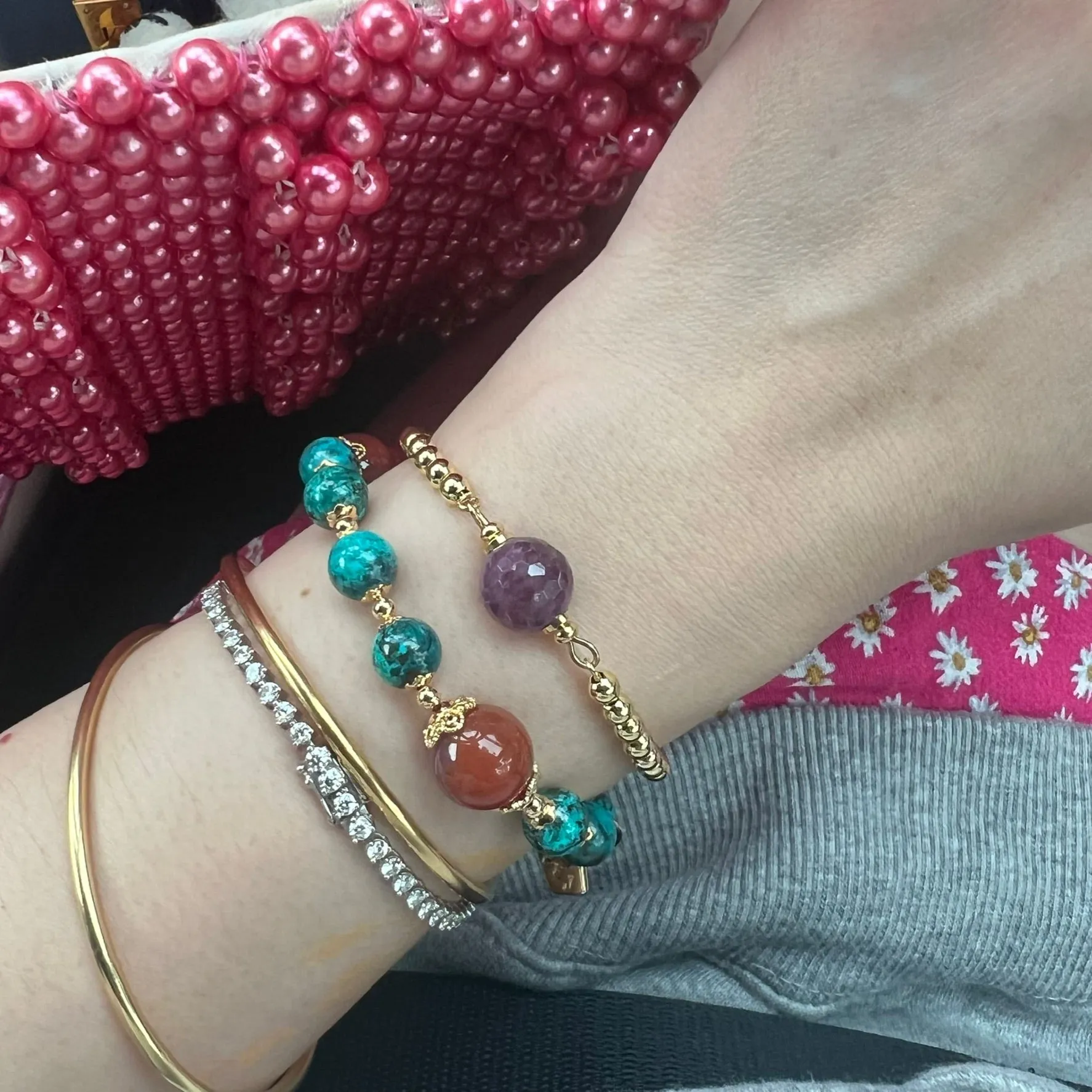 Baby Turquoise & Agate Bracelet