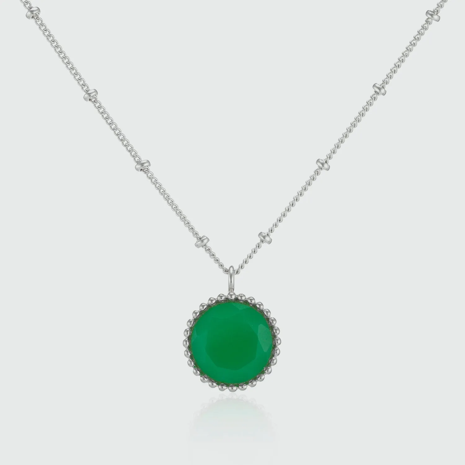 Barcelona Silver May Chrysoprase Birthstone Necklace