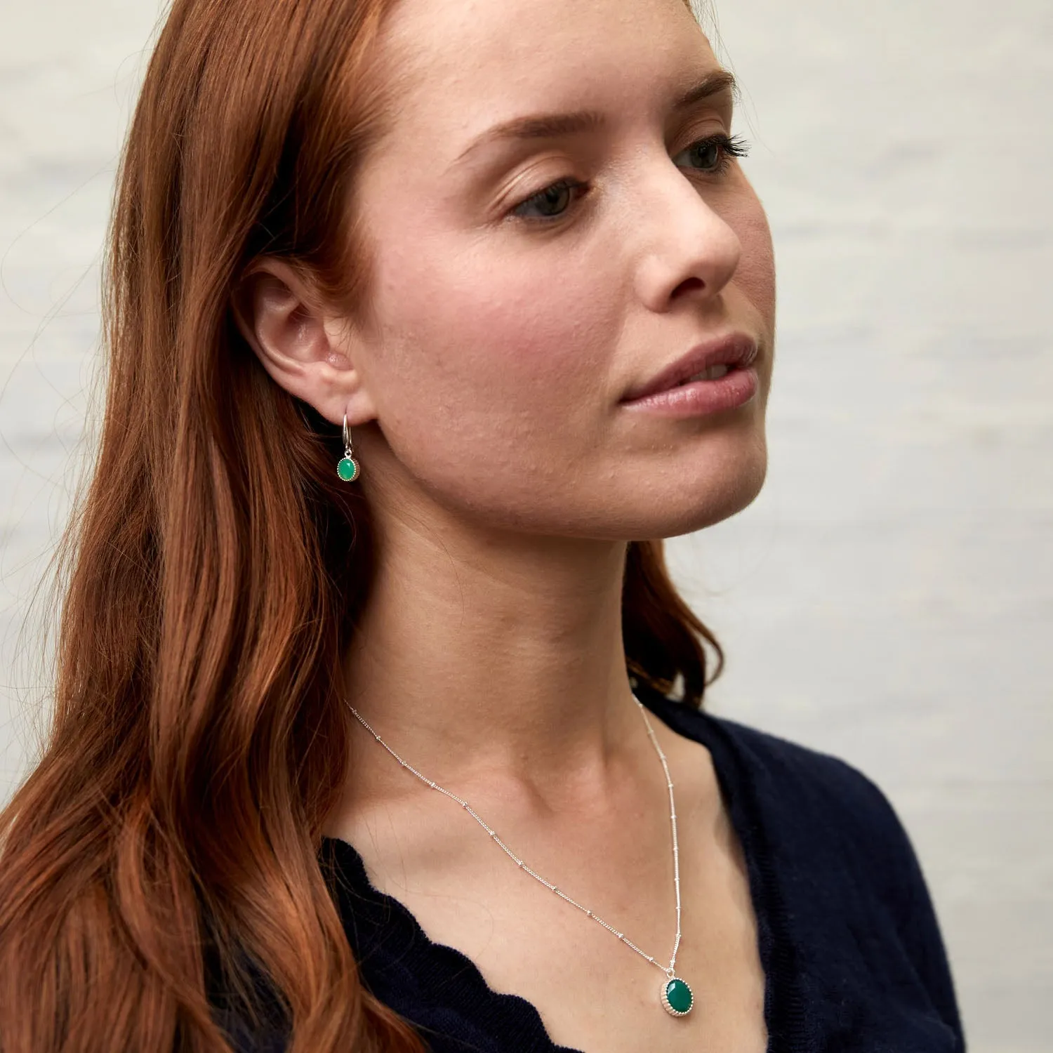 Barcelona Silver May Chrysoprase Birthstone Necklace