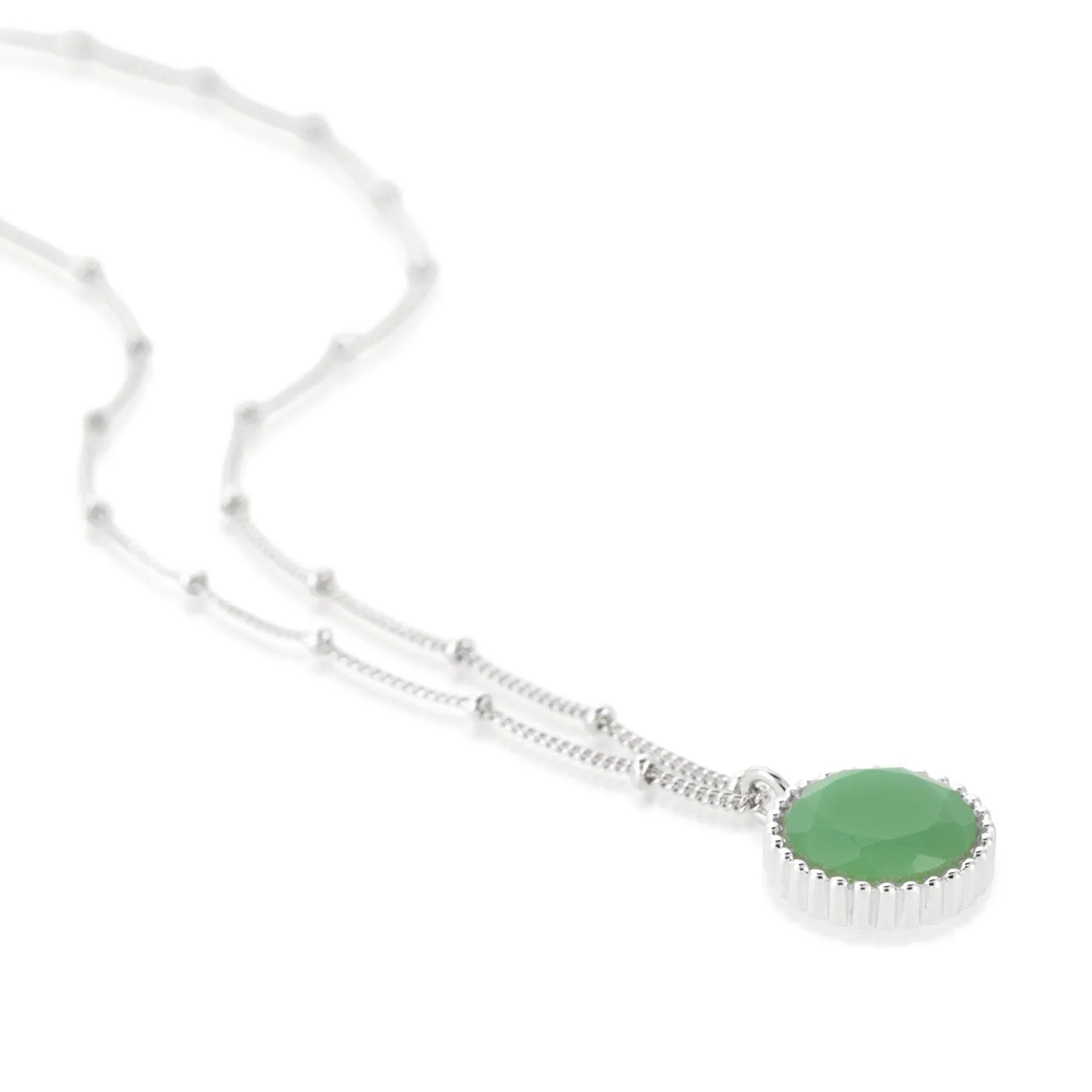 Barcelona Silver May Chrysoprase Birthstone Necklace