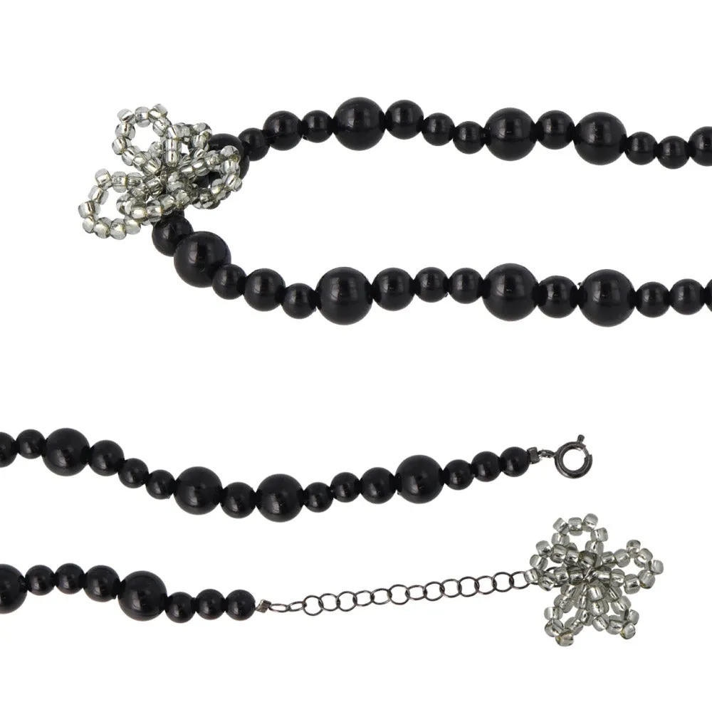 Beaded Flower Short Necklace
