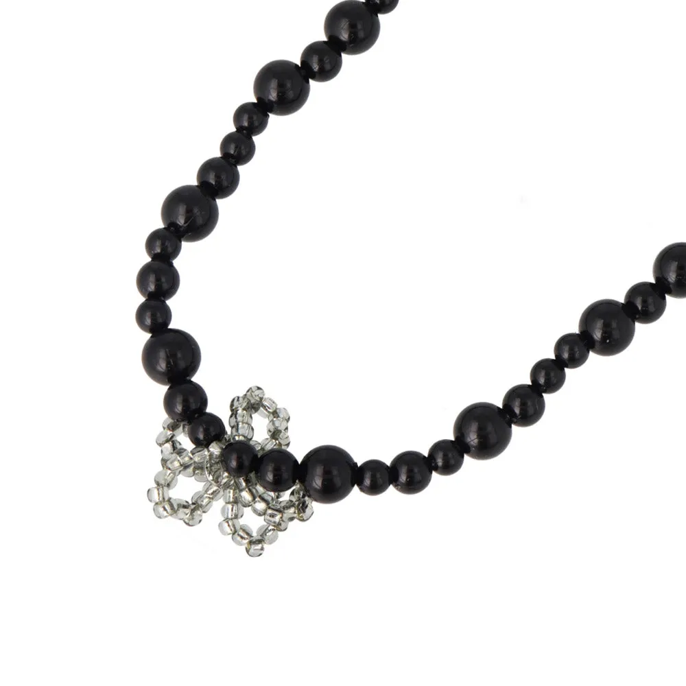 Beaded Flower Short Necklace