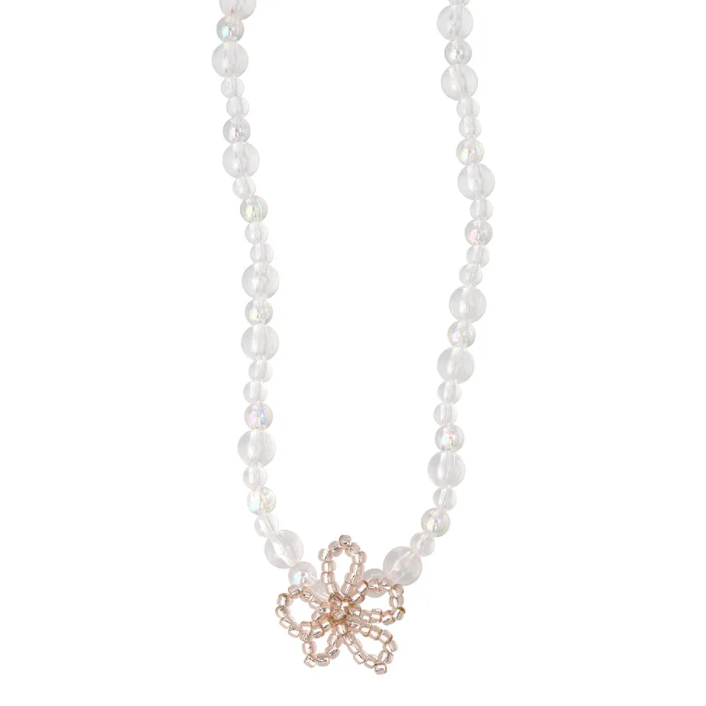Beaded Flower Short Necklace