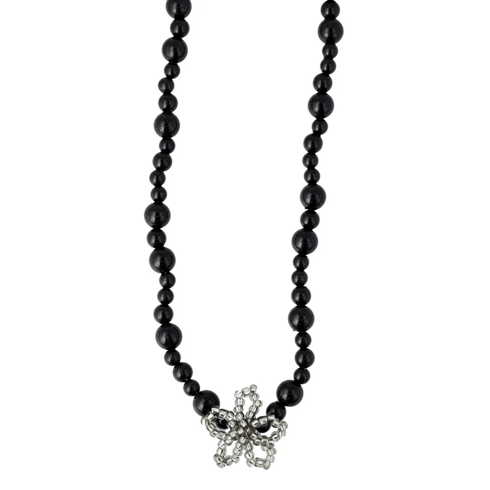 Beaded Flower Short Necklace