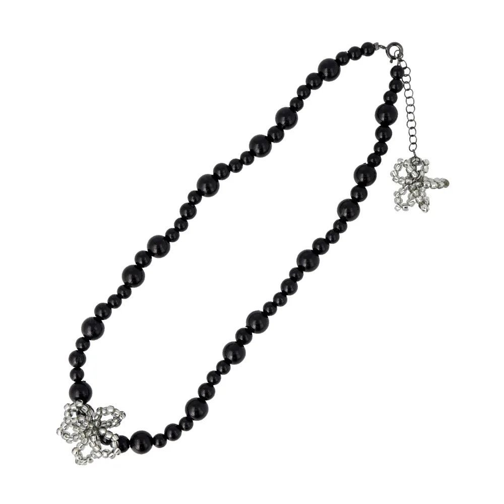 Beaded Flower Short Necklace