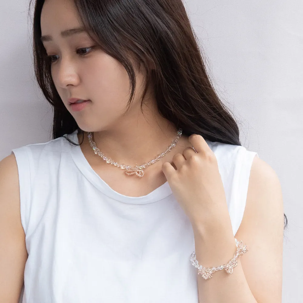 Beaded Flower Short Necklace