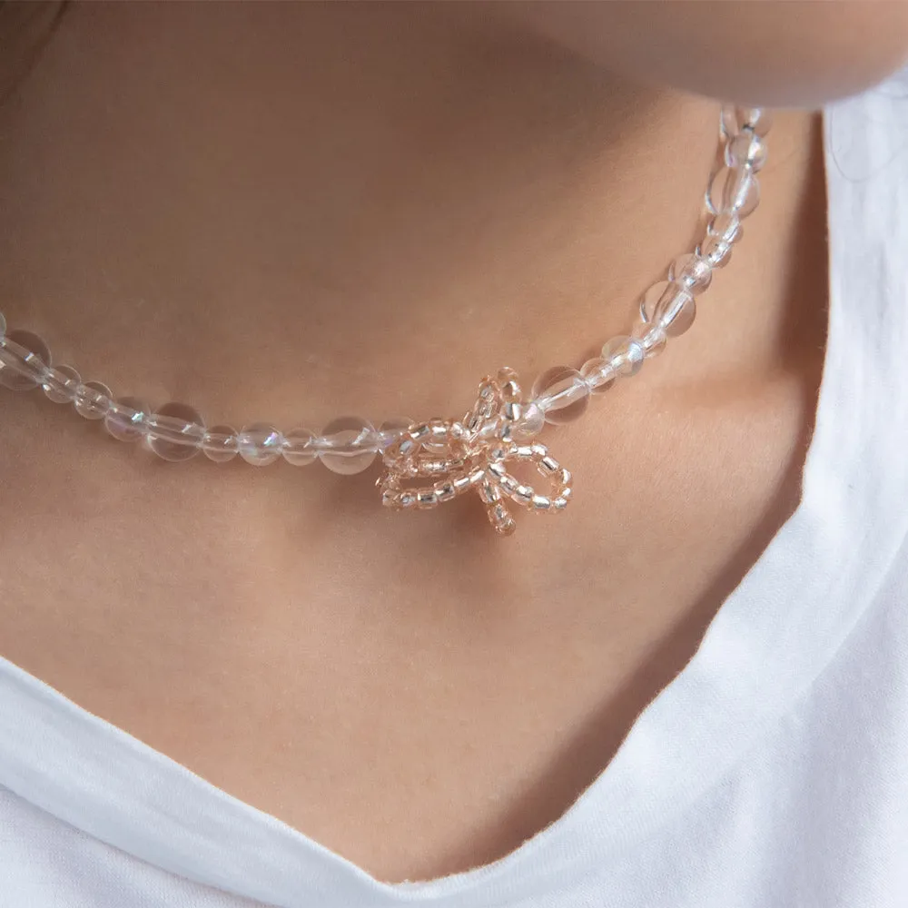 Beaded Flower Short Necklace