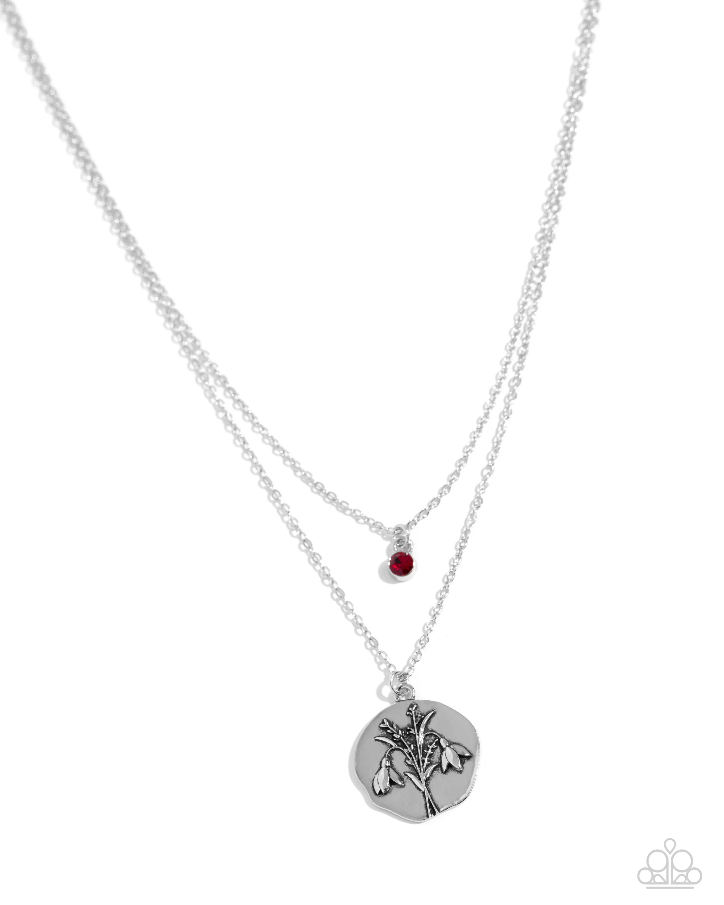 Birthstone Beauty - Red Necklace - Paparazzi Accessories