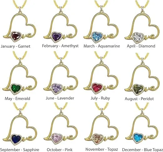 Blingoz Love Heart Pendant- Infinity Heart Birthstone Necklace for Women- 18k Gold, Rose Gold Filled With 925 Sterling Silver Necklace with Amethyst Heart Pendant- 18 2 Inch Chain