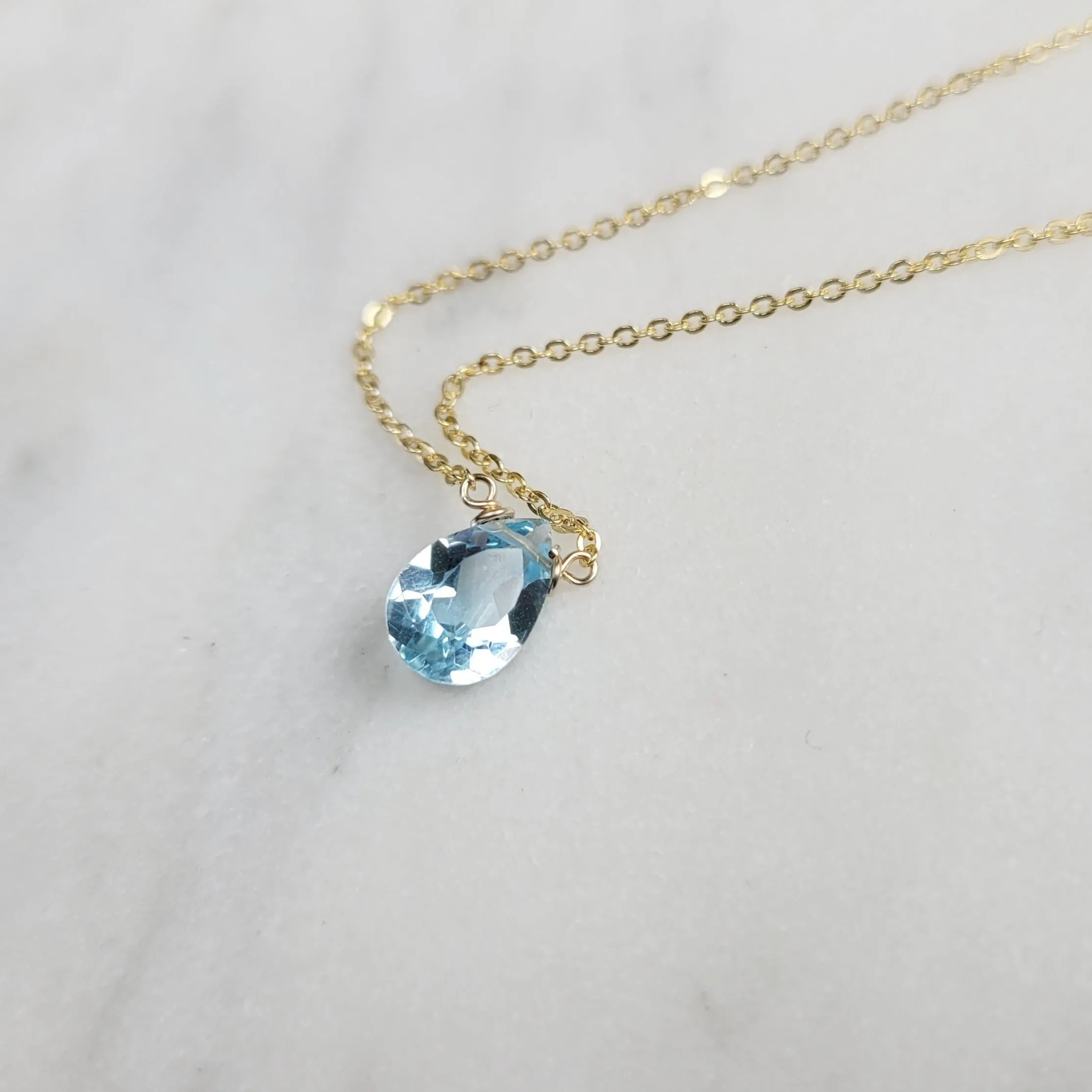 Blue Topaz Briolette Necklace