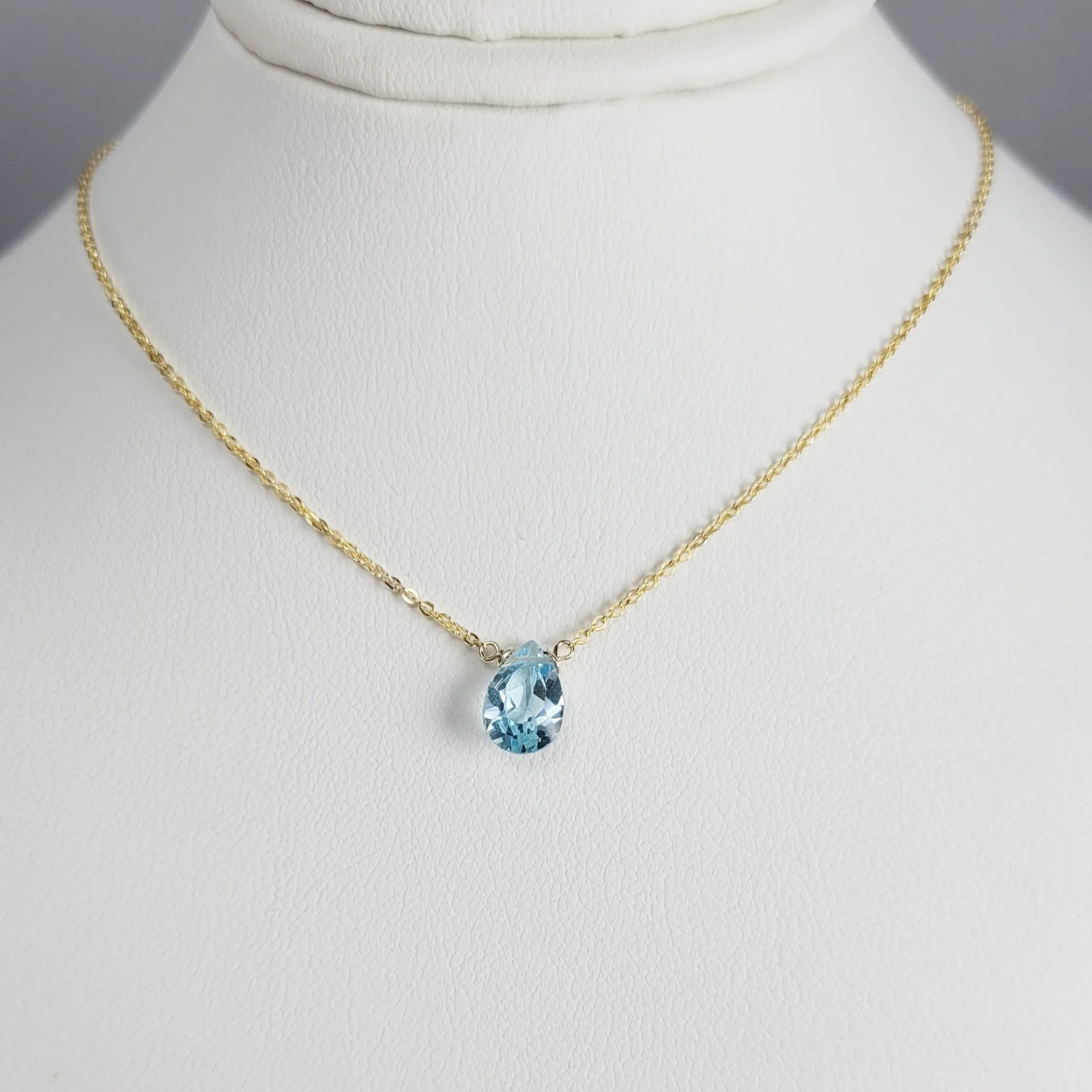 Blue Topaz Briolette Necklace