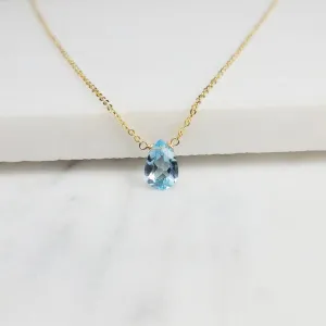 Blue Topaz Briolette Necklace