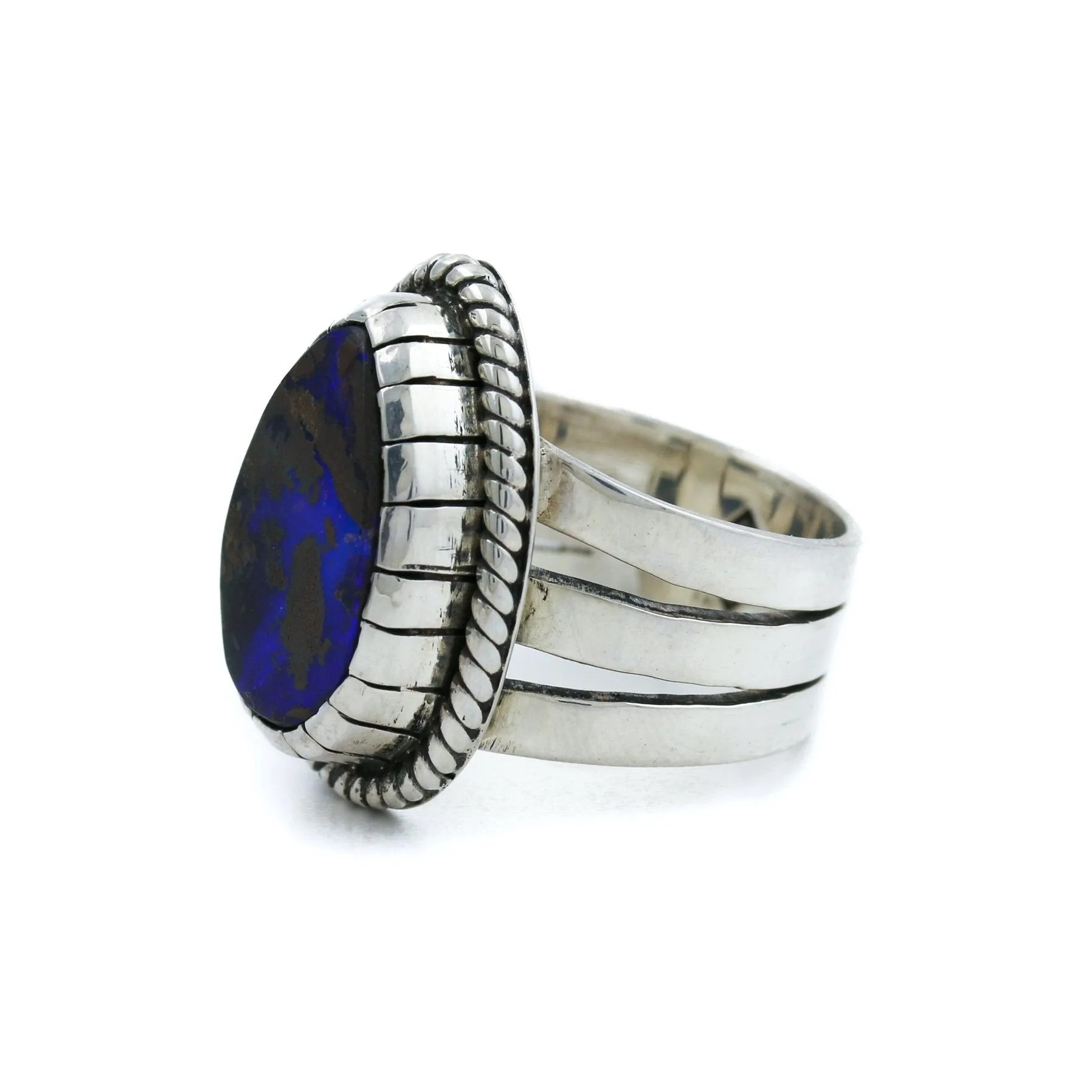 Boulder Opal Silver Ring