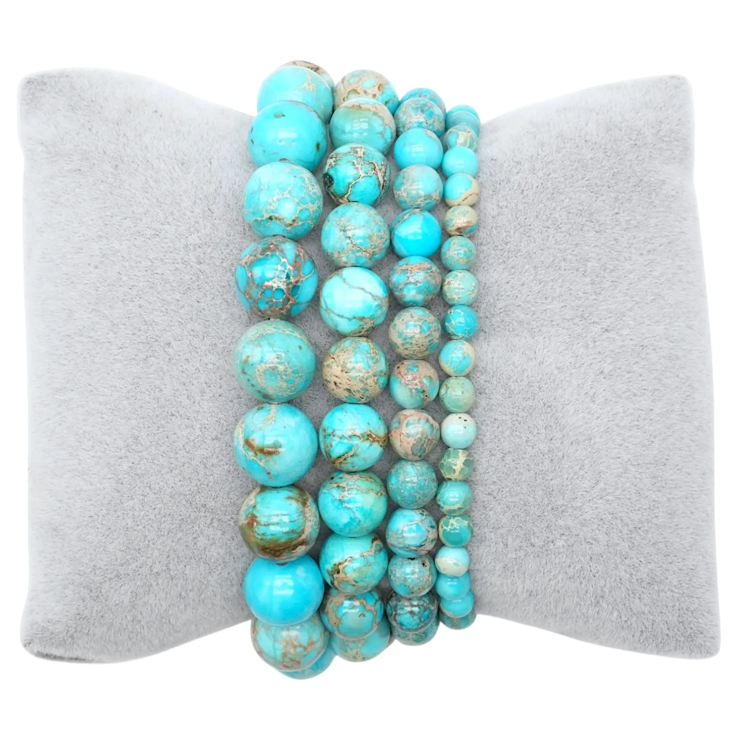 Bracelet Jaspe Impérial bleu A turquoise chauffé