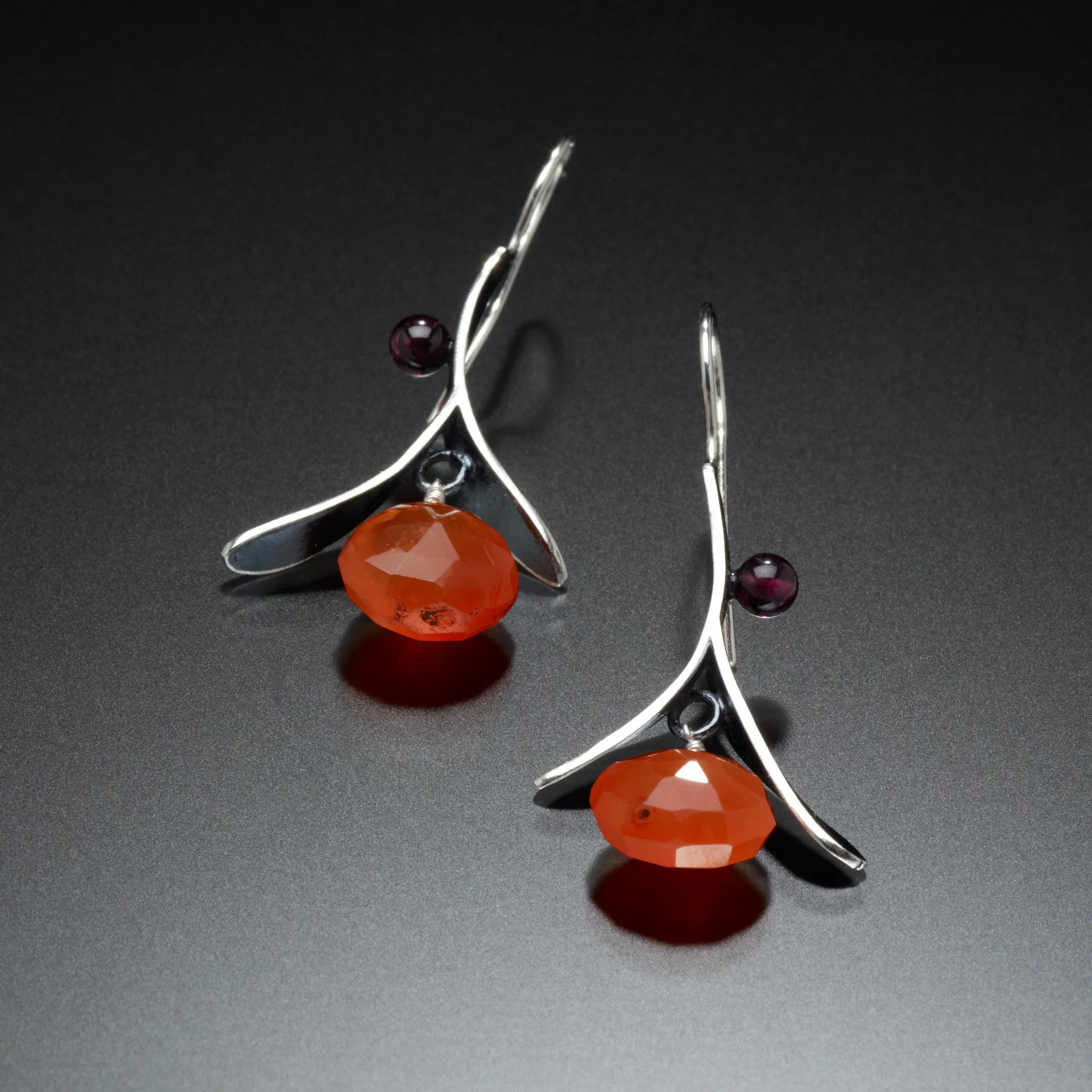 Branch Earrings with Drop (orange)