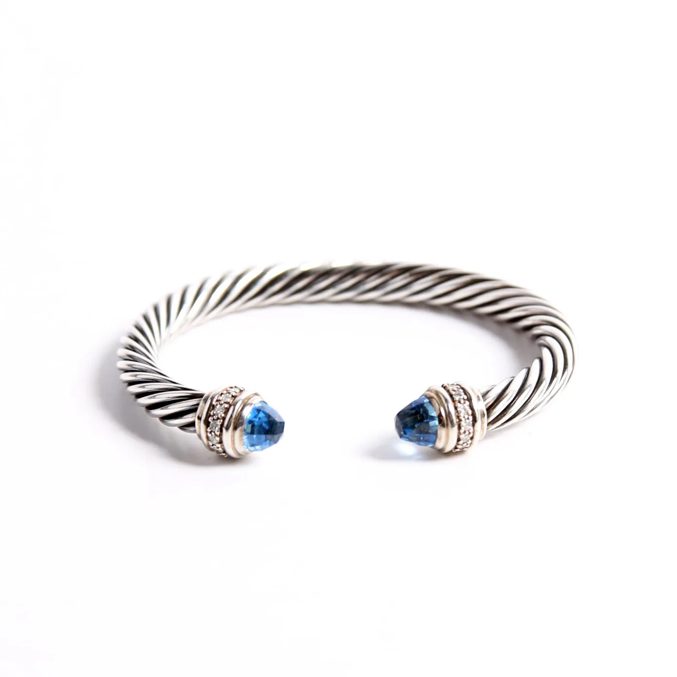 Cable Classics 7MM Bracelet Blue Topaz/Diamonds/925