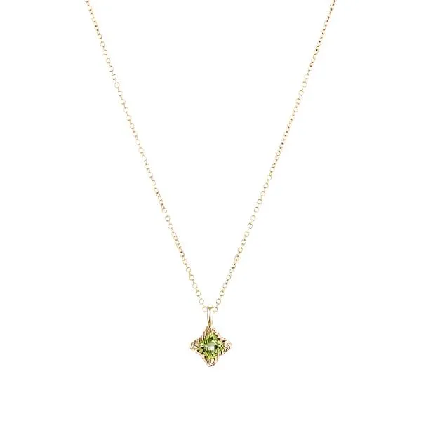 Cable Collectibles® Kids Quad Charm Necklace with Peridot in 18K Gold