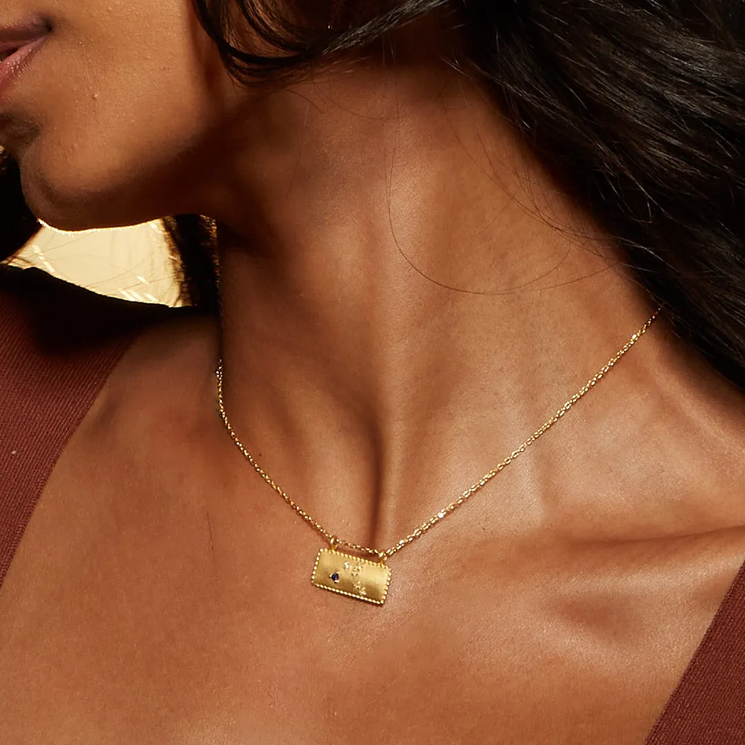 Capricorn Zodiac Constellation Tablet Necklace