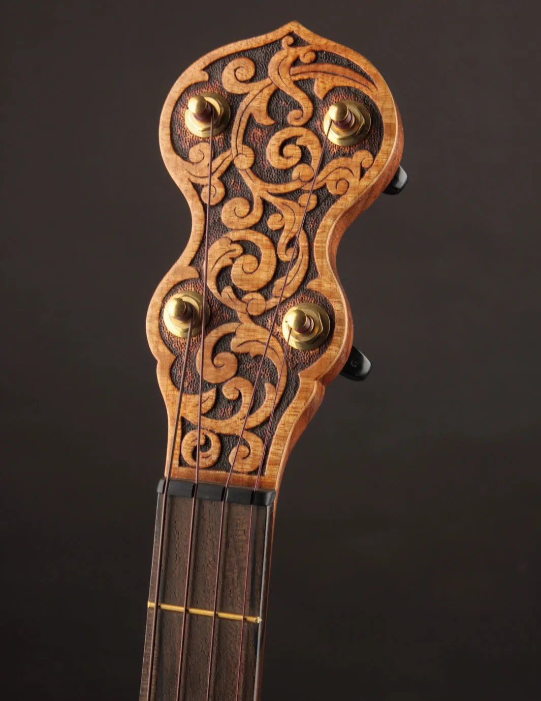 Carolina Banjo Company 11" Walnut w/Carved Peghead & Padauk Tonering