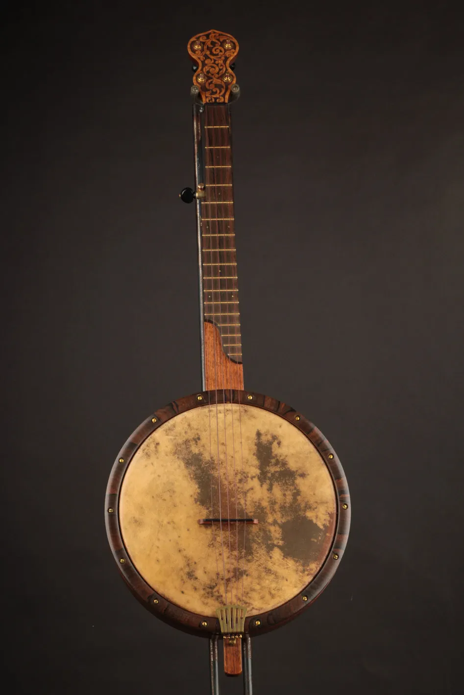 Carolina Banjo Company 11" Walnut w/Carved Peghead & Padauk Tonering