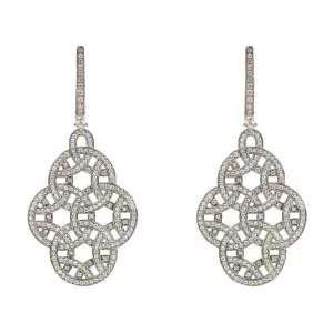Celtic Knot Aoife Drop Earrings Oxidised Silver