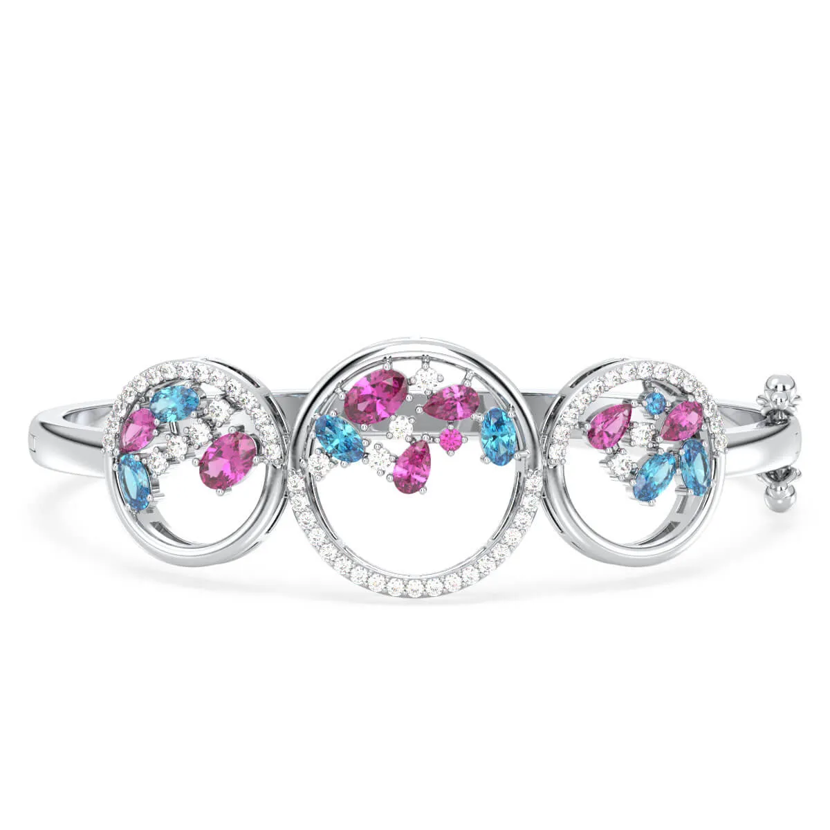 Circle Of Life Pink Topaz & Moissanite Bracelet
