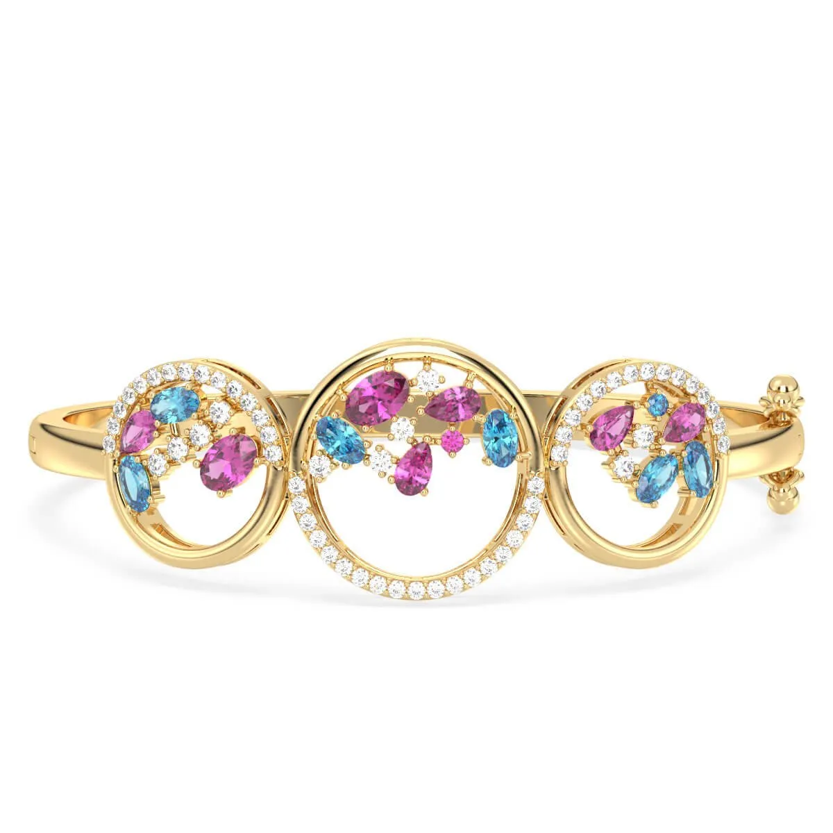 Circle Of Life Pink Topaz & Moissanite Bracelet