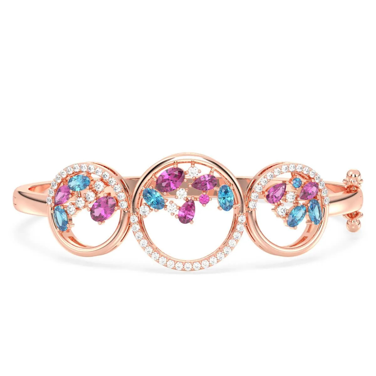 Circle Of Life Pink Topaz & Moissanite Bracelet